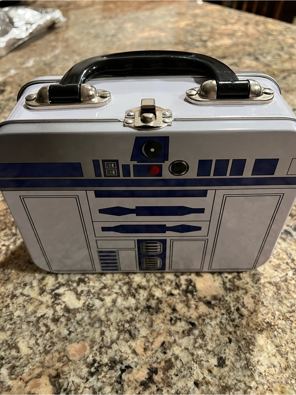 R2-D2 Themed Metal Lunchbox - White & Blue